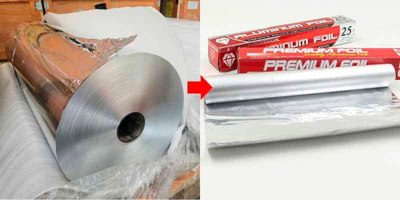 Jumbo rolls of household foil are the main raw material for the production of household foil
