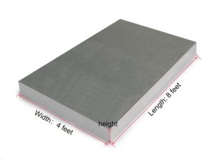 The length, width and height of 4x8 aluminum sheet